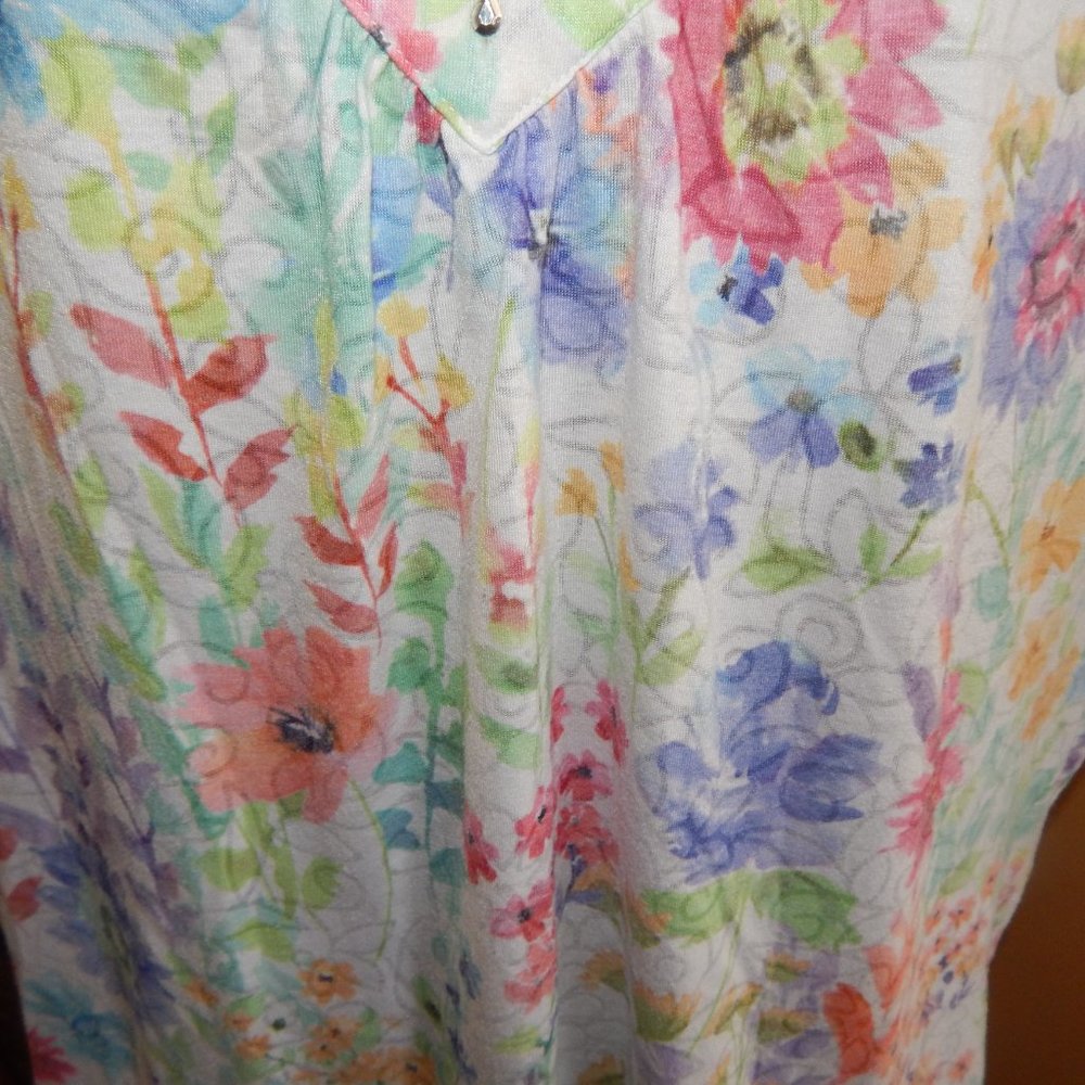 Ladies alfred dunner Short Sleeve blouse - Shirt - Top ~~ Size L - Picture 6 of 8